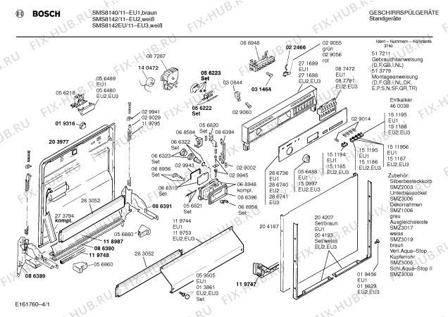 Схема №2 SMS8142EU с изображением Панель для посудомойки Bosch 00286741