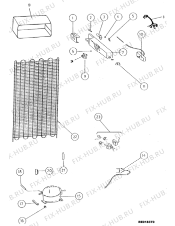 Взрыв-схема холодильника Ariston ETMP460XTR (F018389) - Схема узла