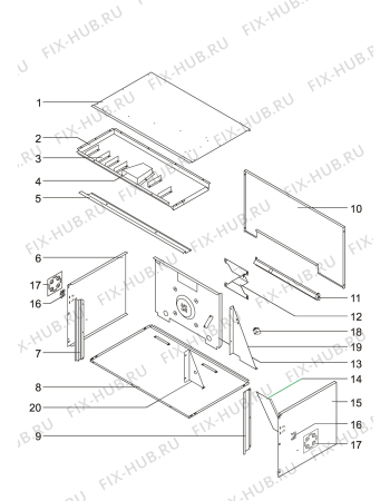 Взрыв-схема плиты (духовки) Aeg Electrolux B6139 - Схема узла Housing 001