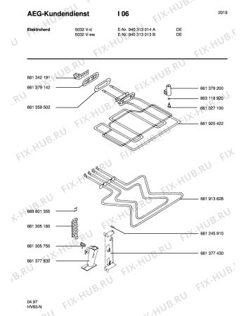 Взрыв-схема плиты (духовки) Aeg 5032V-W - Схема узла Section4