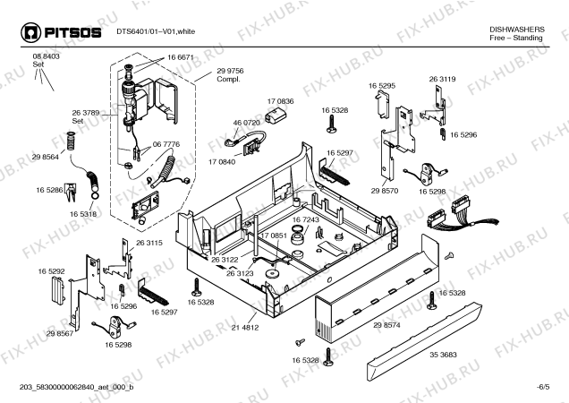 Взрыв-схема посудомоечной машины Pitsos DTS6401 - Схема узла 05