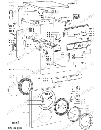 Схема №1 AWO 5100 с изображением Декоративная панель для стиралки Whirlpool 481245216843