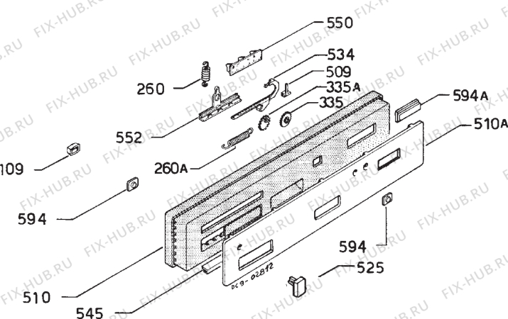 Взрыв-схема посудомоечной машины Kuppersbusch IG678.0W - Схема узла Command panel 037