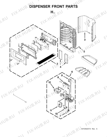 Схема №3 5MFX257AA с изображением Всякое для холодильной камеры Whirlpool 482000012408
