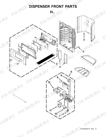 Схема №3 5MFX257AA с изображением Запчасть для холодильной камеры Whirlpool 482000012361