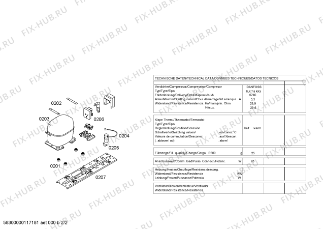 Взрыв-схема холодильника Siemens GS10DN20 - Схема узла 02