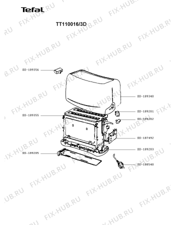 Схема №1 TT110016/3D с изображением Ручка для тостера (фритюрницы) Tefal SS-189202