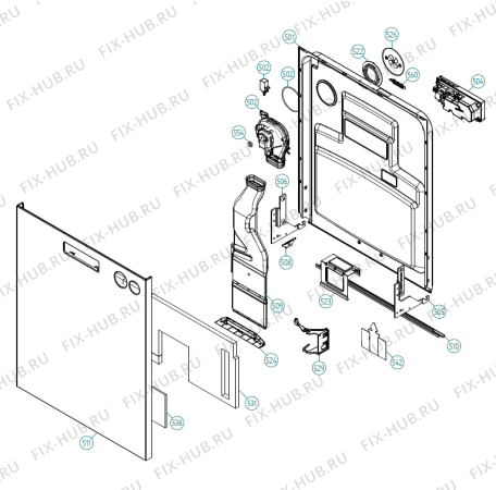 Взрыв-схема посудомоечной машины Asko D5425 NO   -Stainless (354383, DW90.1) - Схема узла 05