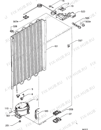 Взрыв-схема холодильника Zanussi DV67 - Схема узла Refrigerator cooling system