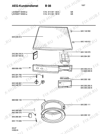 Схема №1 LAV50500-W с изображением Порошкоприемник (дозатор) для стиралки Aeg 8996453552300