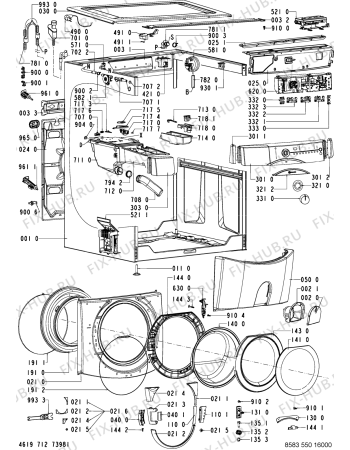 Схема №2 WA 8510-CH с изображением Модуль (плата) для стиралки Whirlpool 481221470561