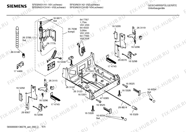 Схема №1 SF63A631 с изображением Краткая инструкция для электропосудомоечной машины Siemens 00565146