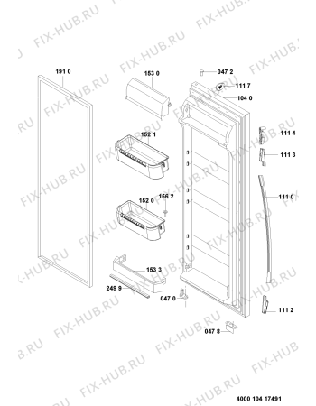 Схема №4 WSC5541 A+NX с изображением Дверь для холодильника Whirlpool 481010388087