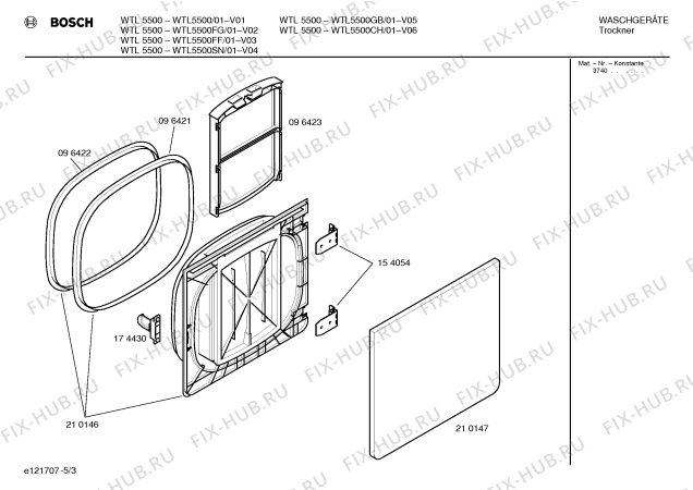 Схема №3 WTL5500SN WTL5500 с изображением Вкладыш в панель для сушилки Bosch 00357169