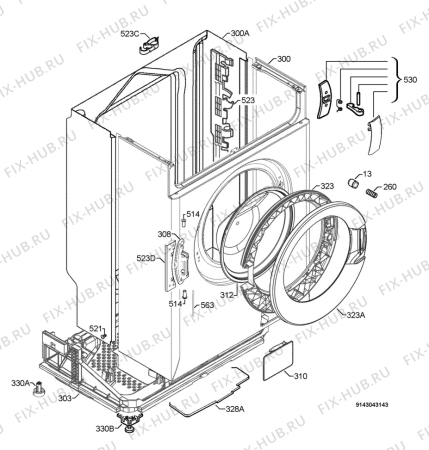 Взрыв-схема стиральной машины Zanussi Electrolux ZWC85010W - Схема узла Housing 001