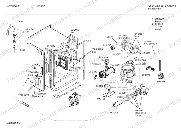 Схема №2 SPSHPB1GB с изображением Столешница для электропосудомоечной машины Bosch 00213697