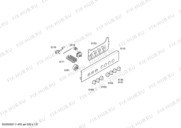 Схема №3 4HF413N с изображением Передняя часть корпуса для плиты (духовки) Bosch 00678298