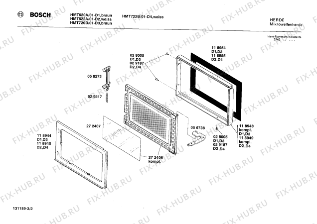 Схема №1 HMT720B с изображением Панель для микроволновки Bosch 00088659