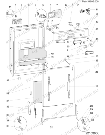 Схема №1 LVA1256AN (F033610) с изображением Ручка регулировки (кнопка) для посудомоечной машины Indesit C00112173