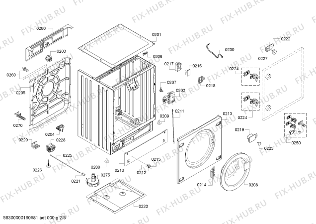 Схема №1 WK14D540HK IQ500 с изображением Модуль управления для стиралки Siemens 00704660