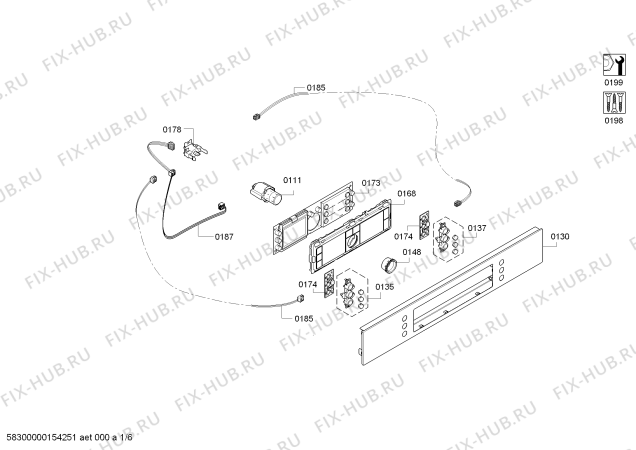 Схема №2 HBC86K753N с изображением Стекло часов для духового шкафа Bosch 00704204