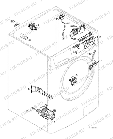 Взрыв-схема стиральной машины Arthurmartinelux AWW14480W - Схема узла Electrical equipment 268