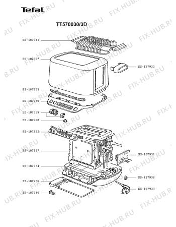 Схема №1 TT571070/3D с изображением Микромодуль для тостера (фритюрницы) Tefal SS-187932