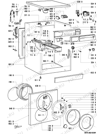 Схема №1 AWM 292 с изображением Рукоятка для стиральной машины Whirlpool 481949878254