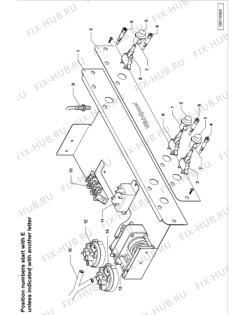 Взрыв-схема посудомоечной машины Whirlpool AGB646WP (F092052) - Схема узла