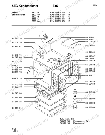 Взрыв-схема плиты (духовки) Aeg COMP. 5500B-B - Схема узла Section1