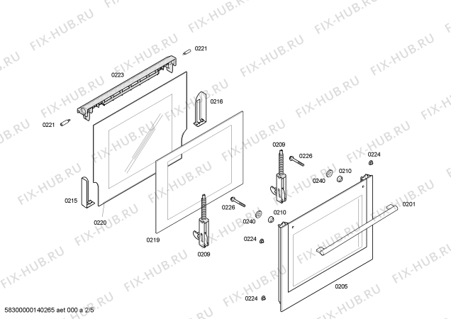 Схема №3 HB37AS560R Horno siemens.indep.multif.inox.e3 с изображением Передняя часть корпуса для плиты (духовки) Siemens 00675153