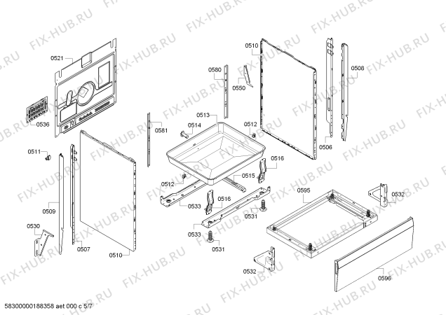 Схема №3 HCA748360U с изображением Ручка конфорки для плиты (духовки) Bosch 00636861