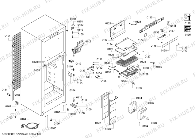 Схема №1 BD4356ANFH с изображением Дверь для холодильной камеры Bosch 00710688