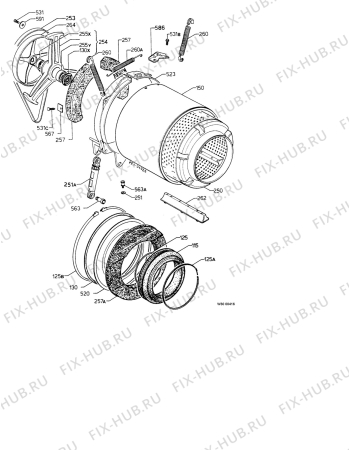 Взрыв-схема стиральной машины Electrolux EW1220F - Схема узла Drum