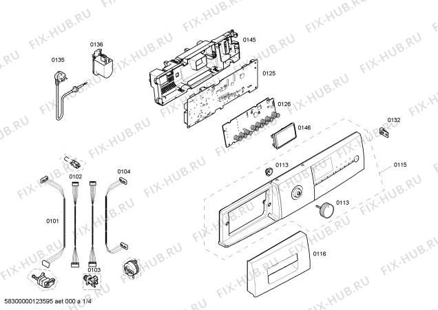 Схема №4 WM14E482FF E14.48 с изображением Панель управления для стиралки Siemens 00669647