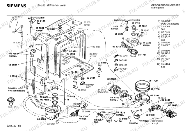 Схема №3 SN25313FF с изображением Панель для посудомойки Siemens 00287996