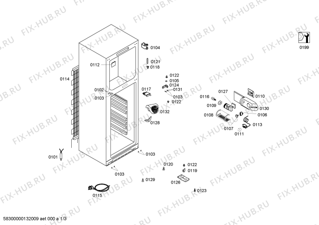 Схема №2 KDV39X13 с изображением Решетка для холодильника Bosch 00663295