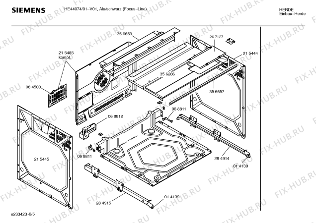 Взрыв-схема плиты (духовки) Siemens HE44074 - Схема узла 05