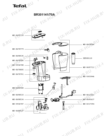 Схема №1 BR301141/70A с изображением Всякое для чайника (термопота) Tefal MS-0678781