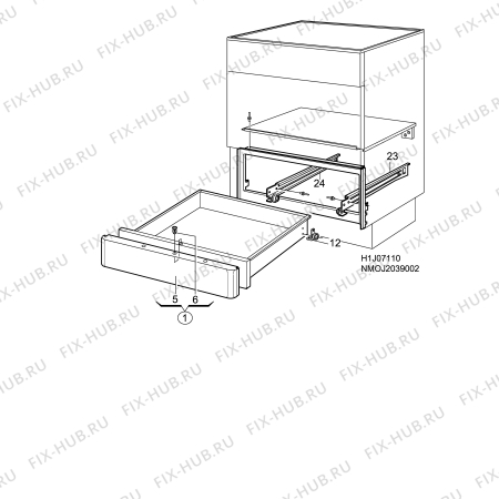 Взрыв-схема комплектующей Electrolux EKC6186 - Схема узла H10 Storage/Warming