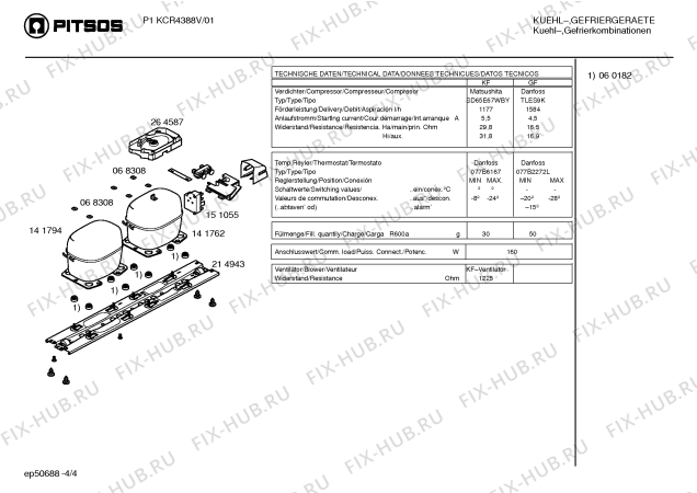 Схема №1 P1KCR4389V с изображением Заглушка для холодильной камеры Bosch 00176553