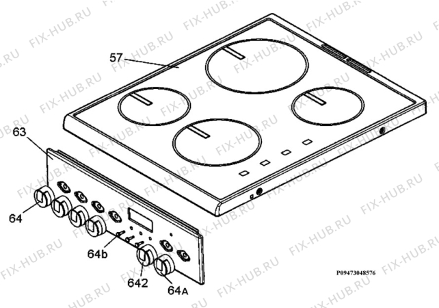 Взрыв-схема плиты (духовки) Electrolux EKD513502X - Схема узла Section 4