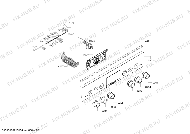 Взрыв-схема плиты (духовки) Siemens HX9R3AE50 - Схема узла 02