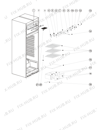 Взрыв-схема холодильника Indesit T14RLZ (F039228) - Схема узла