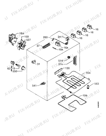 Взрыв-схема плиты (духовки) Zanussi ZHM722B - Схема узла Functional parts