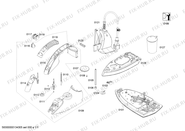 Схема №1 TDA8319 sensixx comfort с изображением Нижняя часть корпуса для электроутюга Bosch 00667636