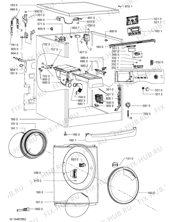 Схема №2 MWA09149WH (F091312) с изображением Наставление для стиральной машины Indesit C00352894
