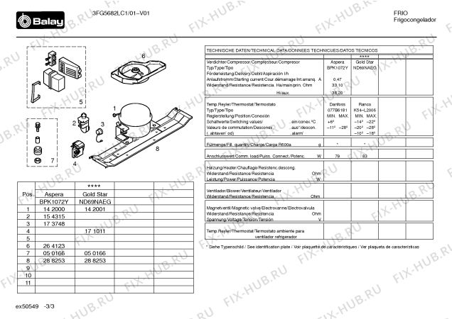 Взрыв-схема холодильника Balay 3FG5682LC1 - Схема узла 03