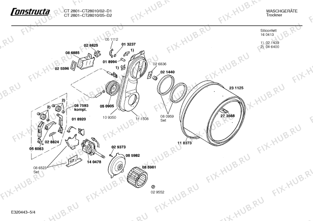 Схема №1 CT28010 CT2801 с изображением Панель для сушилки Bosch 00273807