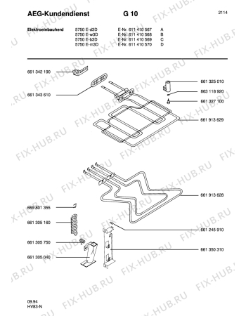 Взрыв-схема плиты (духовки) Aeg COMP. 5750E-W3D - Схема узла Section3